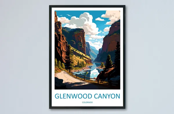 Glenwood Canyon Travel Poster, Colorado Wall Art