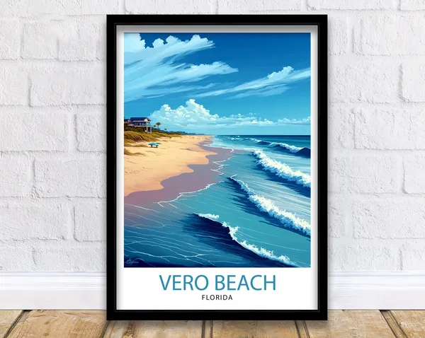Vero Beach Florida Travel Poster, Coastal Place Print