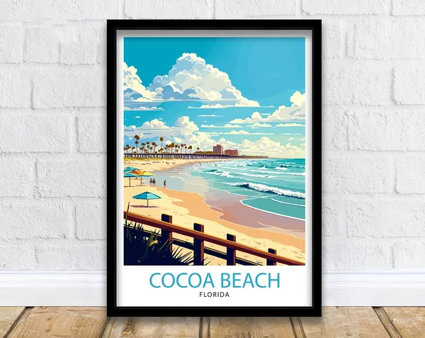 Cocoa Beach Florida Travel Poster, Home Decor