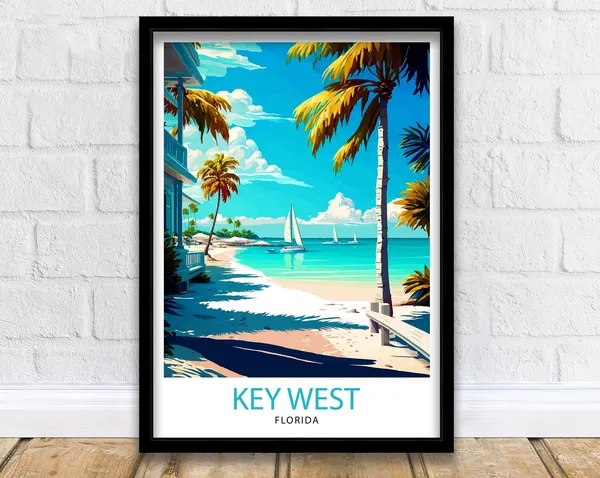 Key West Florida Travel Poster, Home Decor Print