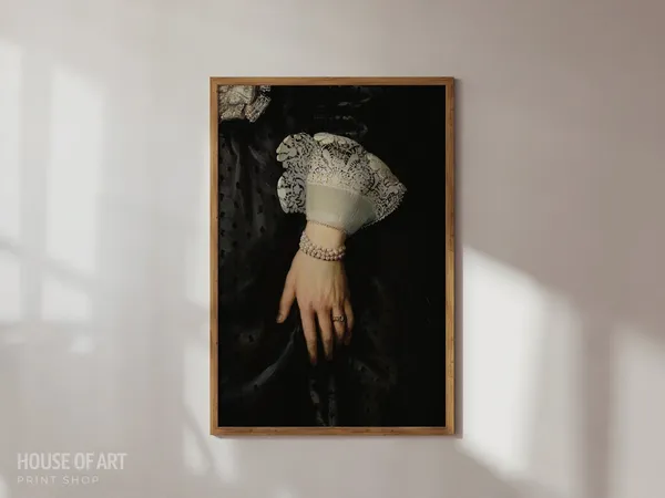 Victorian Woman Portrait Print, Dark Academia Decor