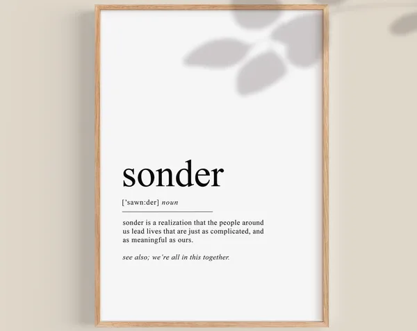 Sonder Definition Motivational Quote Art Print