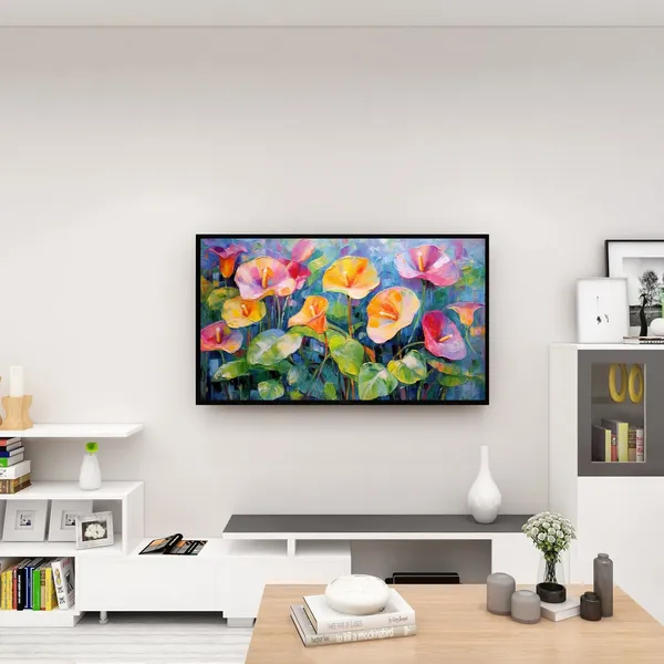 Tropical Flower Impressionist Art Print, Colorful Floral