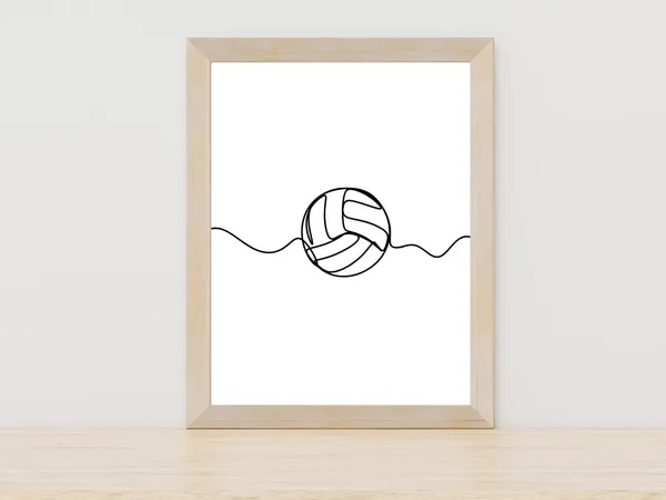 Volleyball Line Art Poster, Athlete Sport Print
