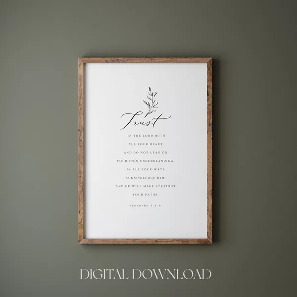 Trust In The Lord Scripture Minimalist Art Print