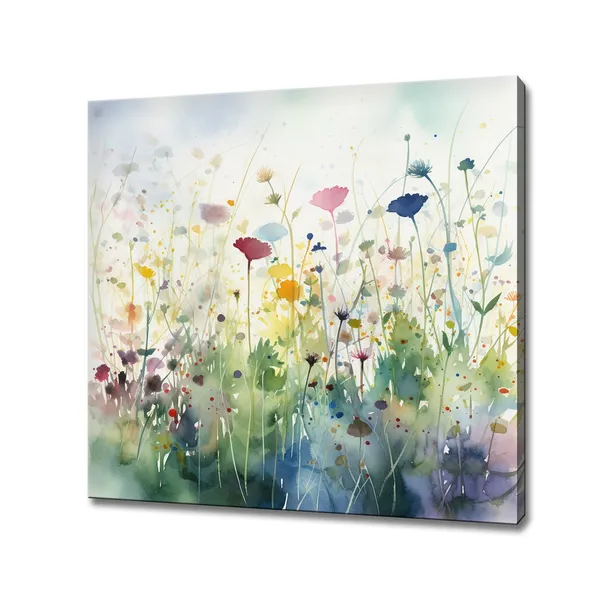 Wild Flowers Meadow Field Watercolor Art Print