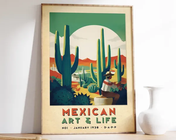 Mexican Art And Life Vintage Poster, Latin Decor