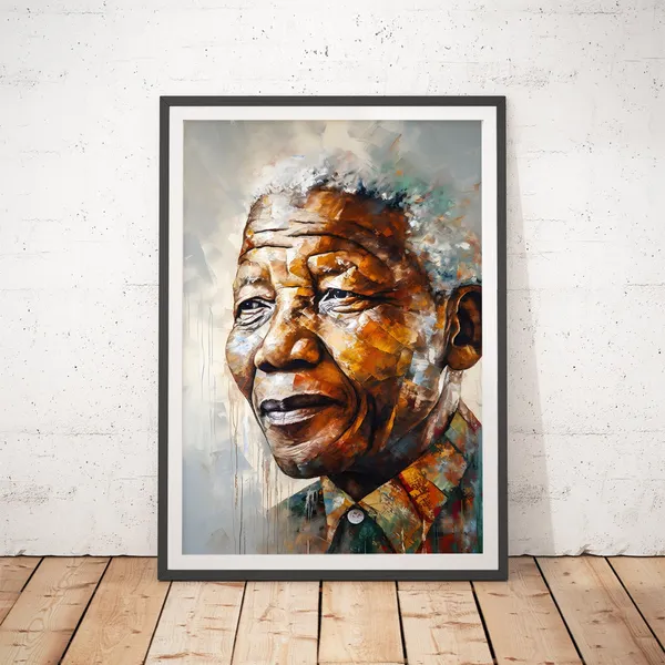 Nelson Mandela South Africa Abstract Art Print