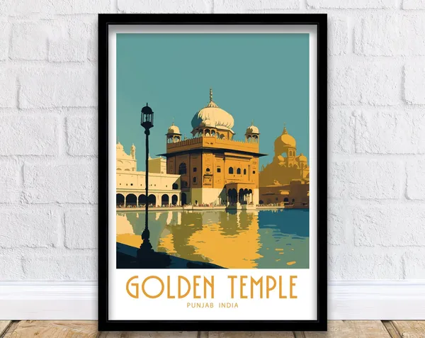 Golden Temple Punjab India Travel Poster