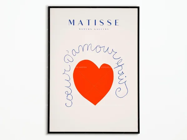 Henri Matisse Heart Poster, Matisse-Inspired Art Print