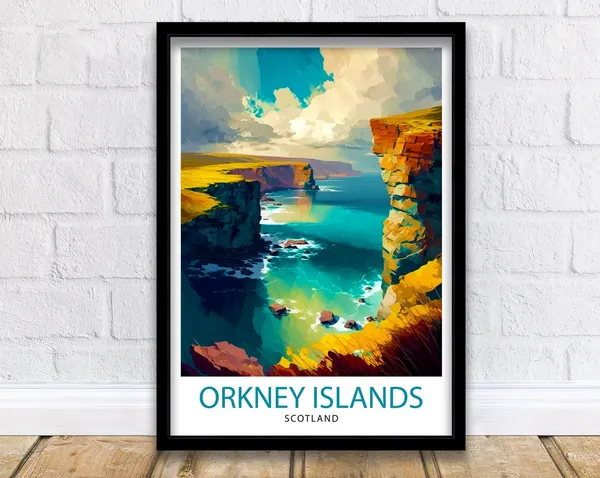 Orkney Islands Travel Poster, Orkney Home Decor