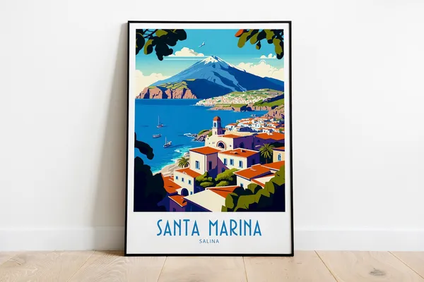 Santa Marina Travel Poster, Holiday Home Decoration