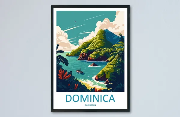 Dominica Travel Poster, Caribbean Wall Art