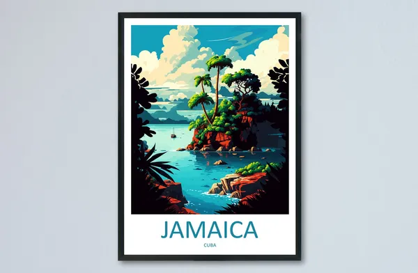 Jamaica Travel Print Poster, Caribbean Wall Art