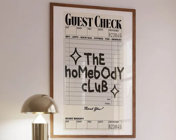 Guest Check The Homebody Club Retro Art Print
