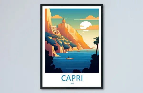 Capri Travel Poster, Capri Italy Wall Art Print