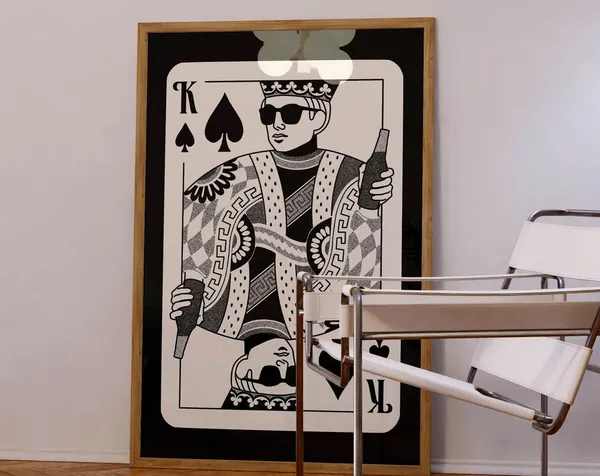 Poker Retro 70s Style Art Print