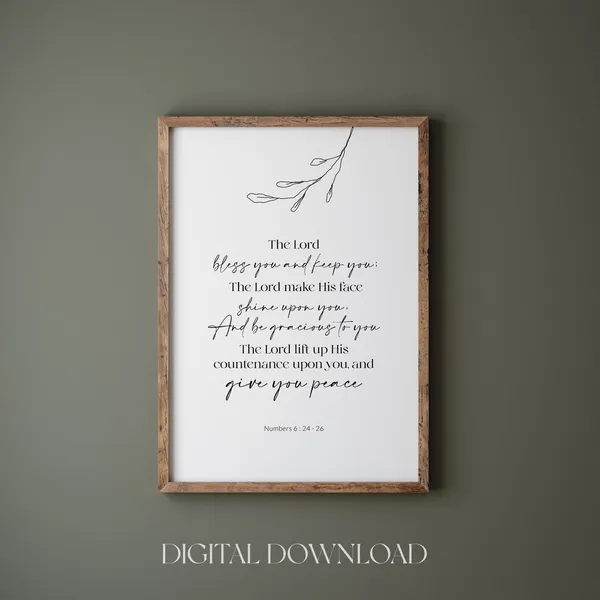 The Lord Bless You And Keep You Bible Verse Art Print