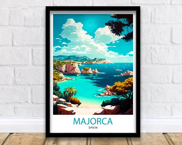 Majorca Spain Travel Poster, Majorca Wall Decor