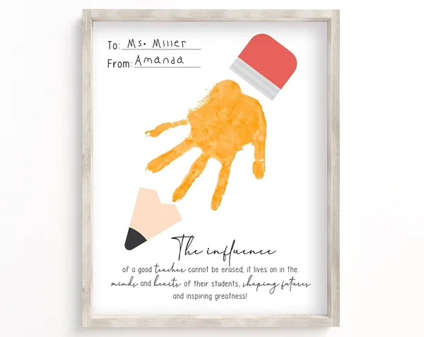 Teacher Appreciation Handprint Keepsake Gift Print
