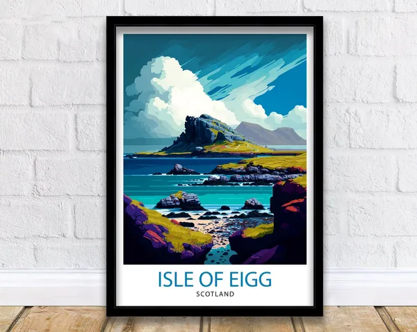 Isle Of Eigg Scotland Travel Poster, Place Decor