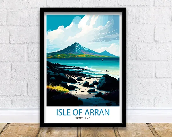 Isle Of Arran Scotland Travel Poster, Home Decor
