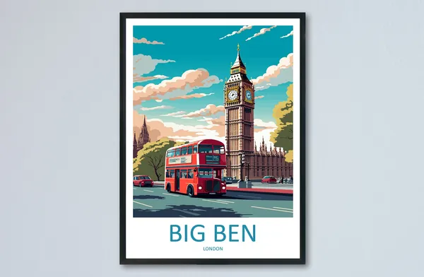 Big Ben Travel Poster, London Wall Art