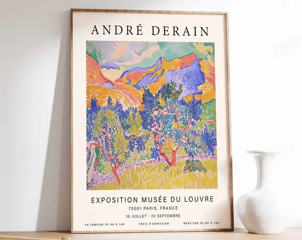 Andre Derain Exhibition Poster, Fauvist Mountains
