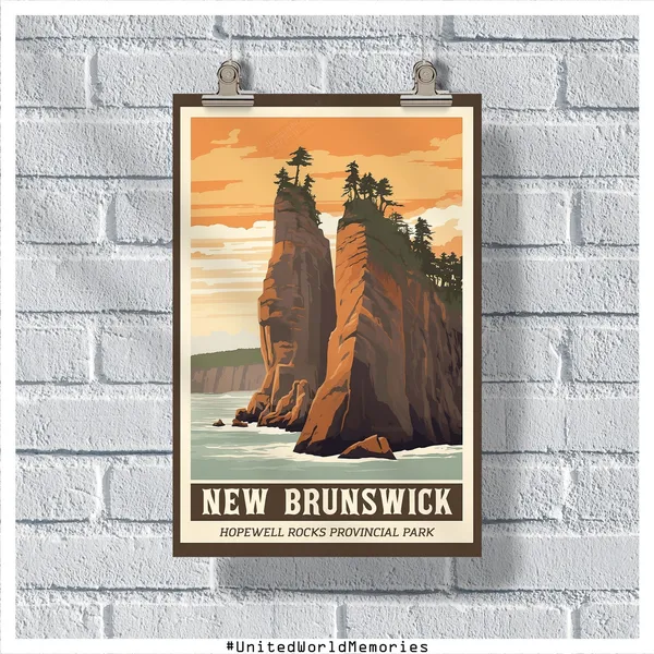 Hopewell Rocks Provincial Park Travel Poster, Canada