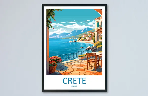 Crete Travel Poster, Greece Place Print