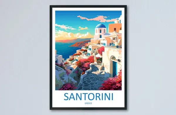 Santorini Greece Home Decoration Travel Poster