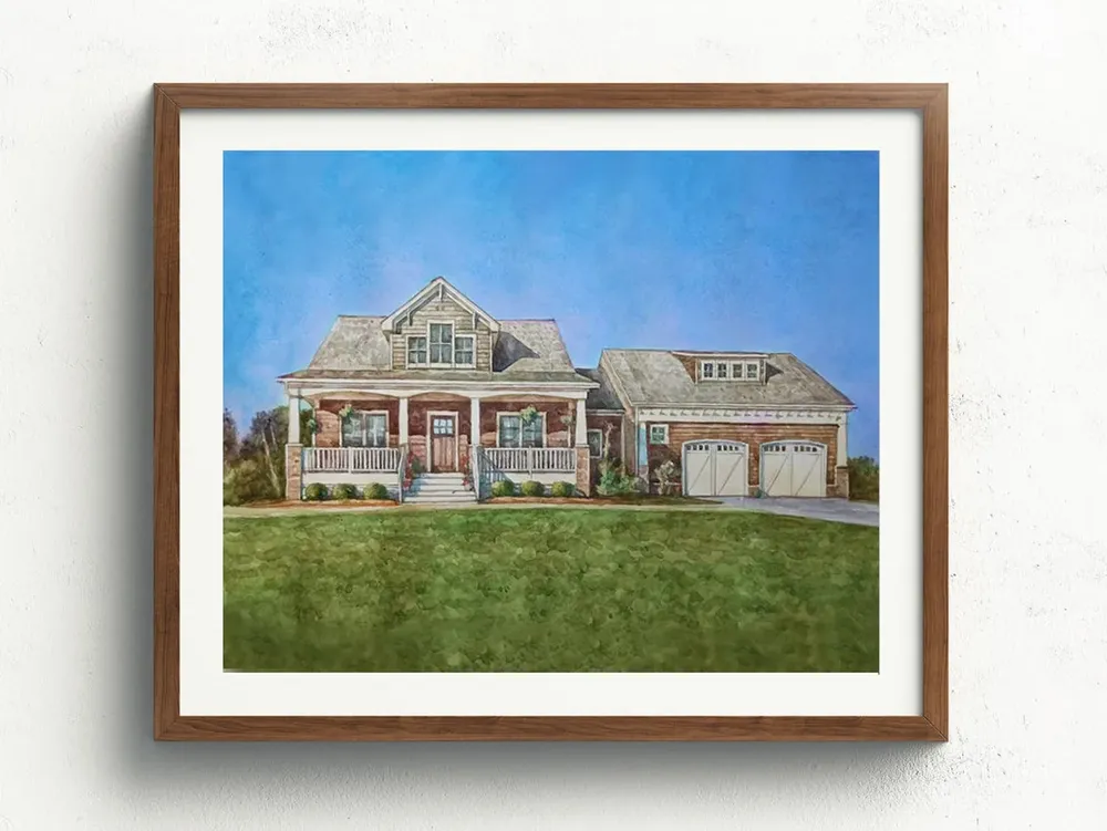 Custom Watercolor Home And Building Art Print - Image 2