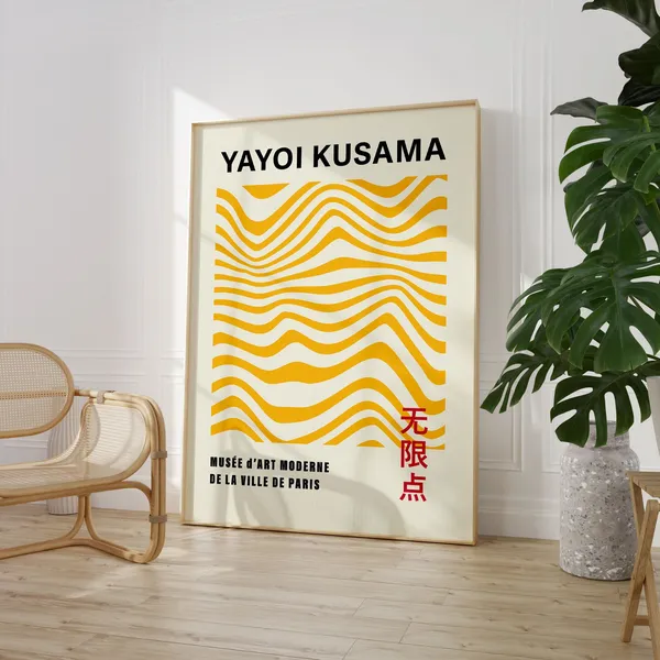 Yayoi Kusama Exhibition Poster, Minimalist Art Print