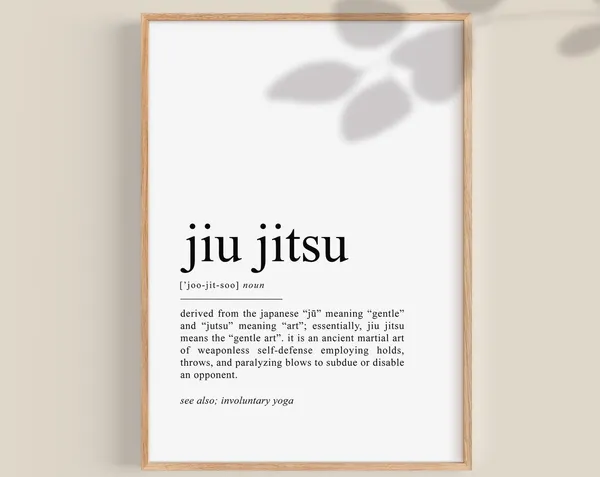 Jiu Jitsu Definition Poster, Teen Room Decor