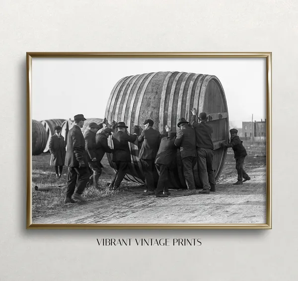 Prohibition Giant Keg of Beer Vintage Art Print