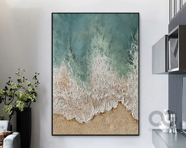 Ocean Painting, Abstract Coastal Wall Art Print