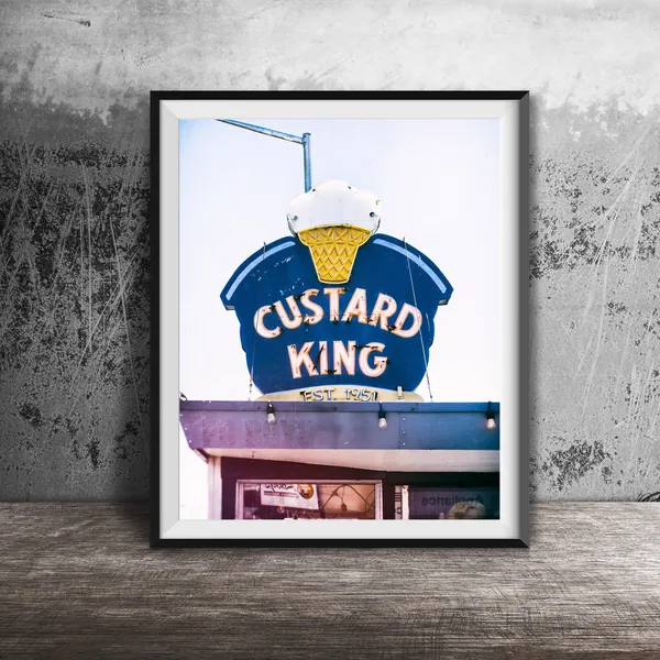 Custard King Astoria, Oregon Travel Poster Print