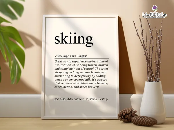 Skiing Definition Skiing Ski Wall Art Print