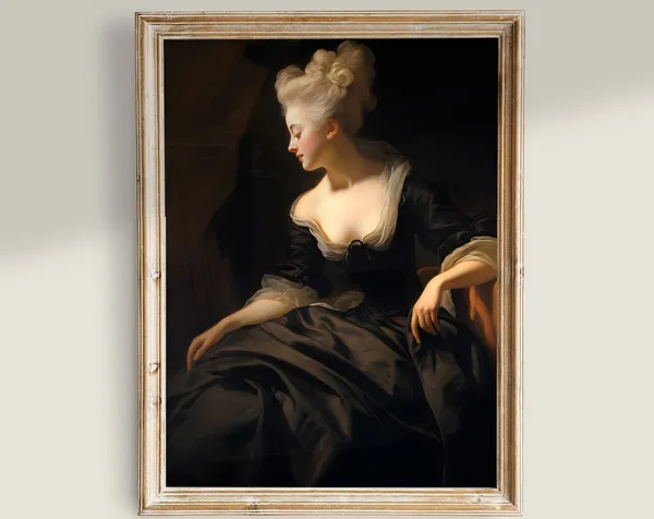 Moody Woman Portrait Art, Victorian Vintage Print