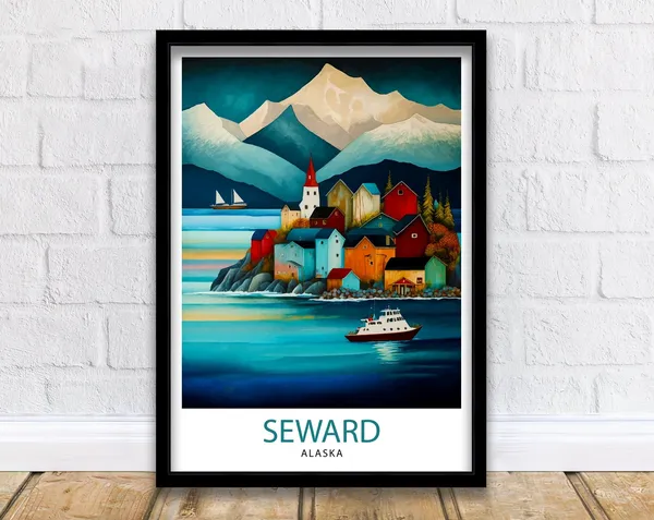 Seward Alaska Travel Poster, Home Decor Print