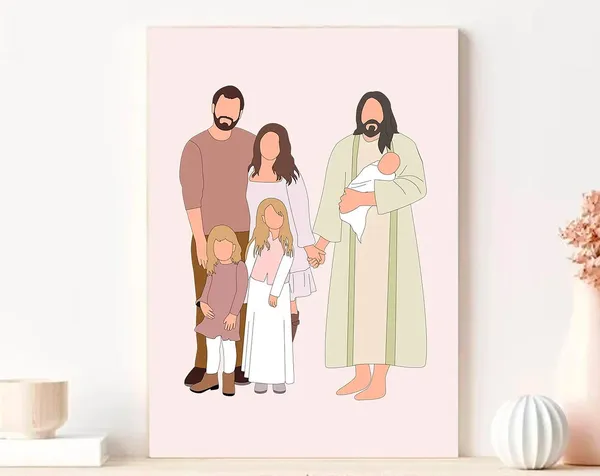 Custom Miscarriage Family Portrait Art Print