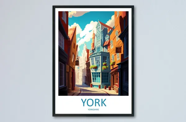 York Travel Poster, England Wall Art Print