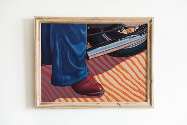 Retro Motorcycle Art Print, 1970s Maximalist