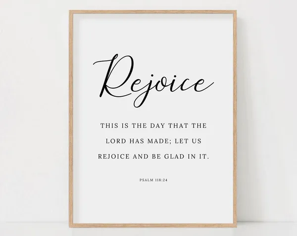 Psalm 118:24 Bible Verse Art Print, Christian Decor