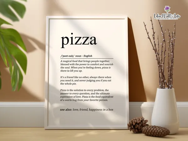 Pizza Funny Kitchen Poster, Love and Pizza