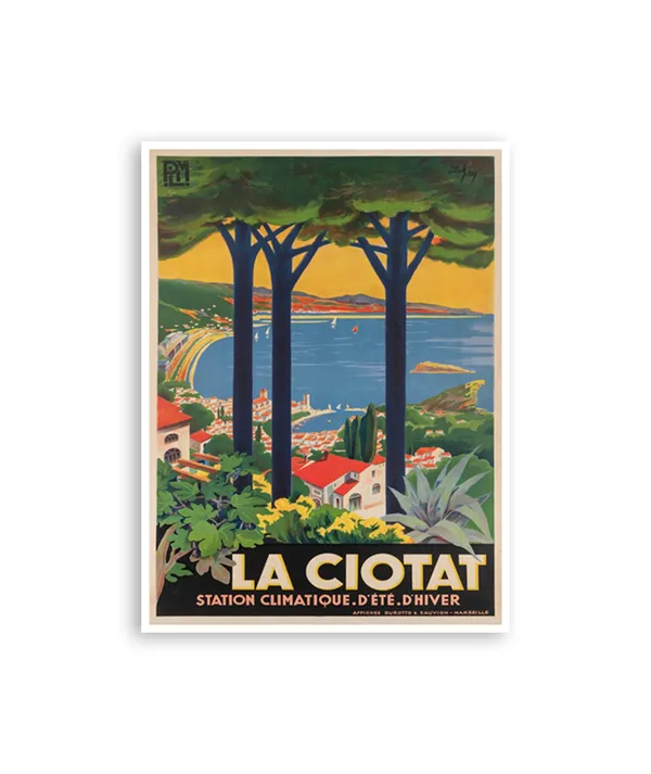 La Ciotat Vintage French Beaches Travel Poster