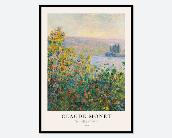 Monet Flower Beds At Vtheuil Vintage Art Print