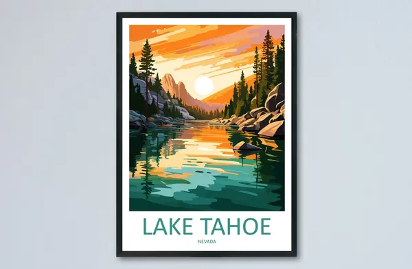 Lake Tahoe Travel Poster, Nevada Wall Art