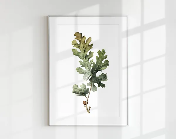 Oak Botanical Floral Vintage Poster