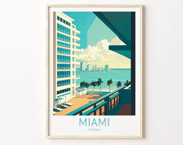 Miami Florida Travel Poster, Travel Home Decor